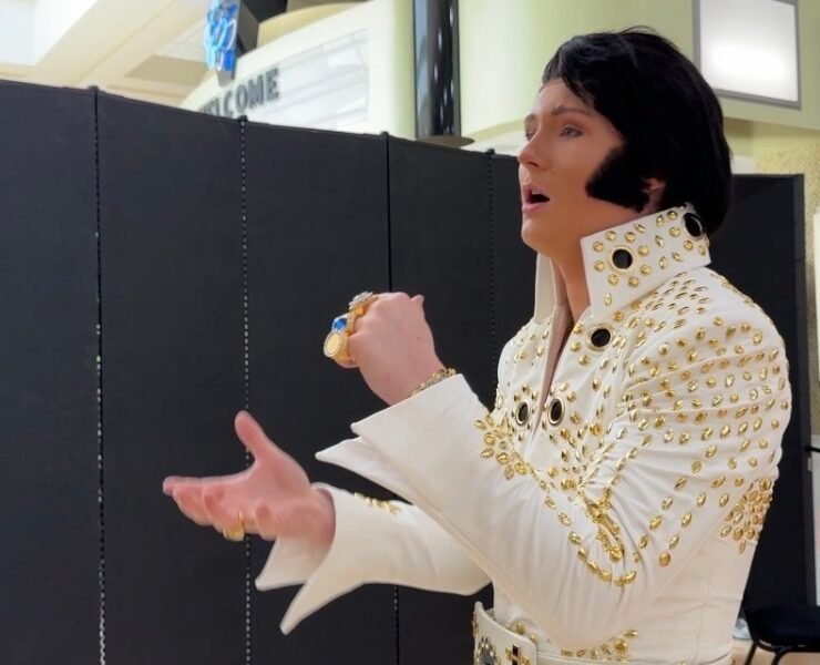 Tucker Gladden, 17, rehearses his rendition of “My Boy” by Elvis Presley