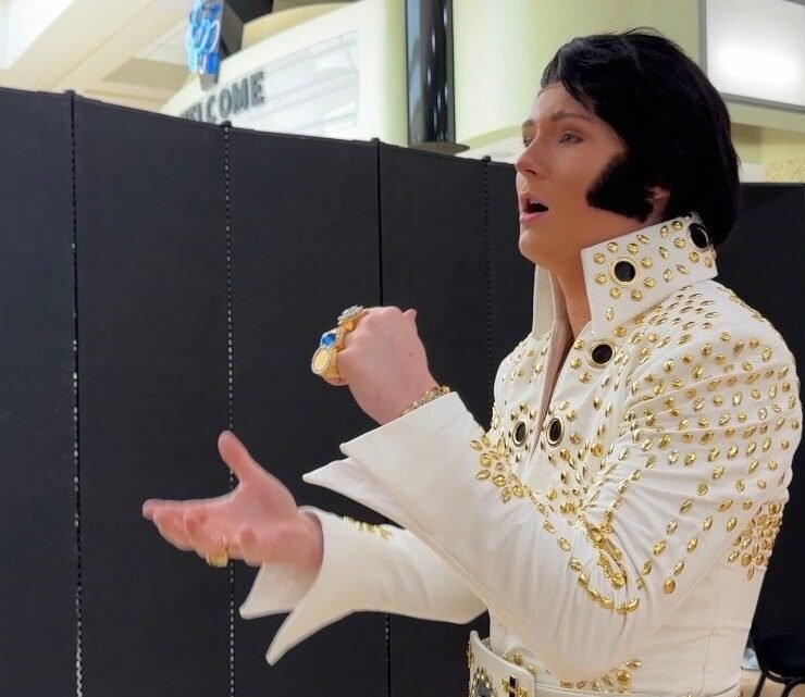 Tucker Gladden, 17, rehearses his rendition of “My Boy” by Elvis Presley